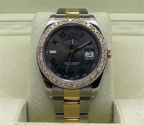 rolex 41mm diamond bezel.